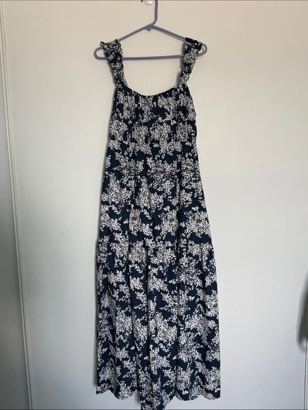 Abercrombie & Fitch Navy and White Floral Maxi Dress | Sz XL